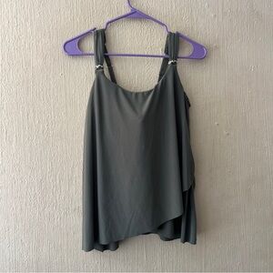 Miraclesuit Woman's Solid Army Green Razzle Dazzle Tankini Top Swimwear Size 8